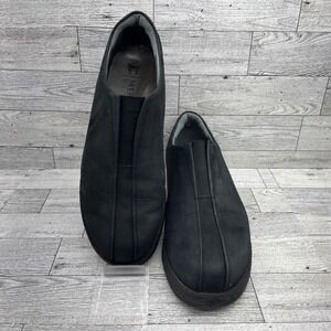 Mephisto Black Suede Low Wedge Slip On Shoes Women Size 8